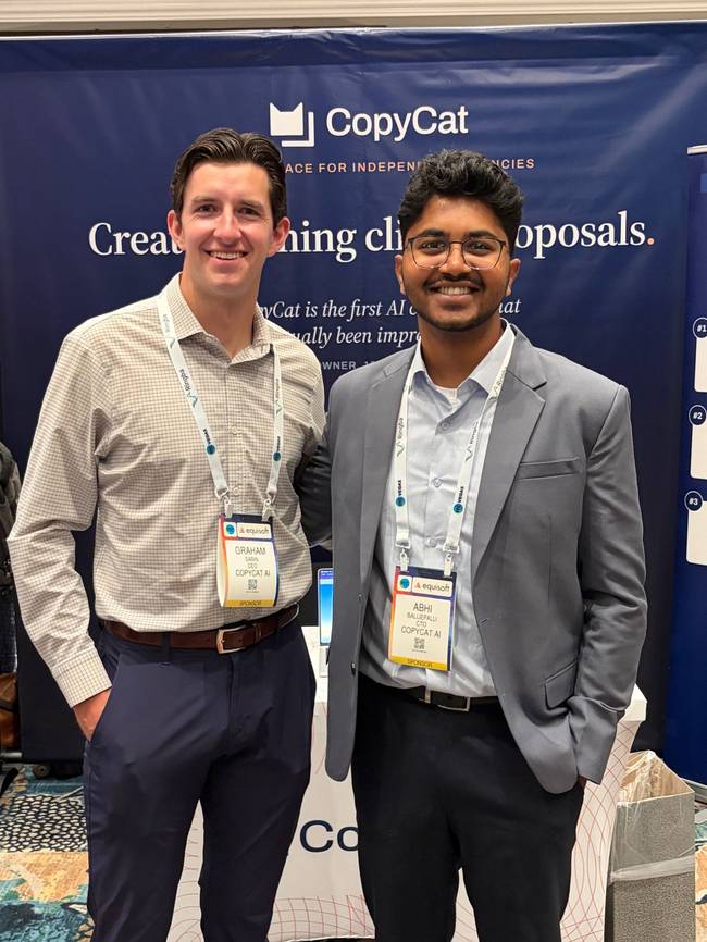 Graham & Abhi at the CopyCat booth, ITC Vegas